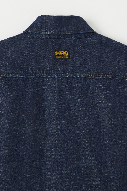 Chemise western en jean bleu foncé homme G-Star coupe slim