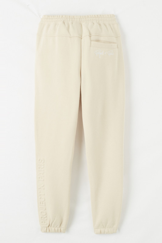Pantalon de jogging crème homme Project X Paris logo su r le mollet droit