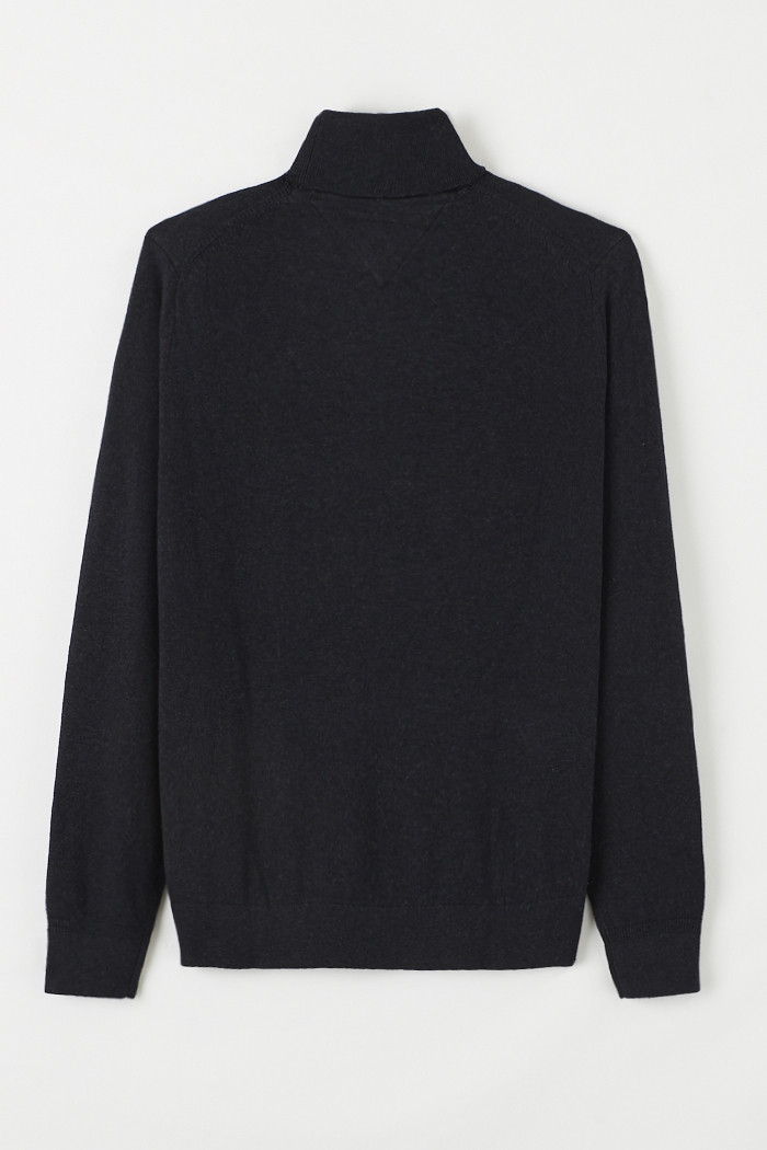 Pull col roulé Tommy Hilfiger en coton mélangé noir