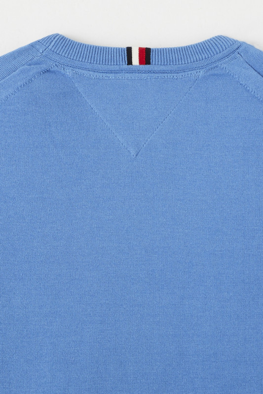 Pull col rond bleu coton & cachemire homme Tommy Hilfiger col rond