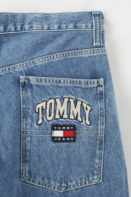 Jeans baggy confort 100% coton homme Tommy Hilfiger bleu délavé
