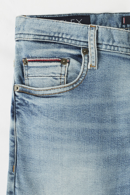 Jeans slim Bleecker effet usé homme Tommy Hilfiger bleu délavé