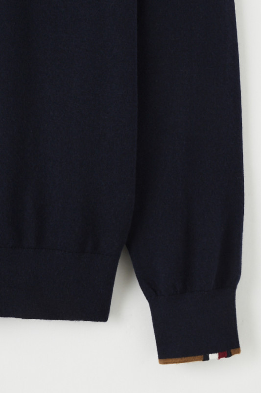 Polo manches longues bleu nuit homme Tommy Hilfiger en laine