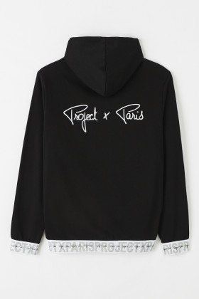 Veste de survêtement noire à capuche