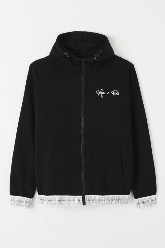 Veste de survêtement noire à capuche pour homme Project X Paris