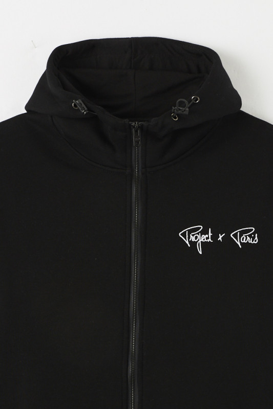 Veste de survêtement noire à capuche pour homme Project X Paris manches longues