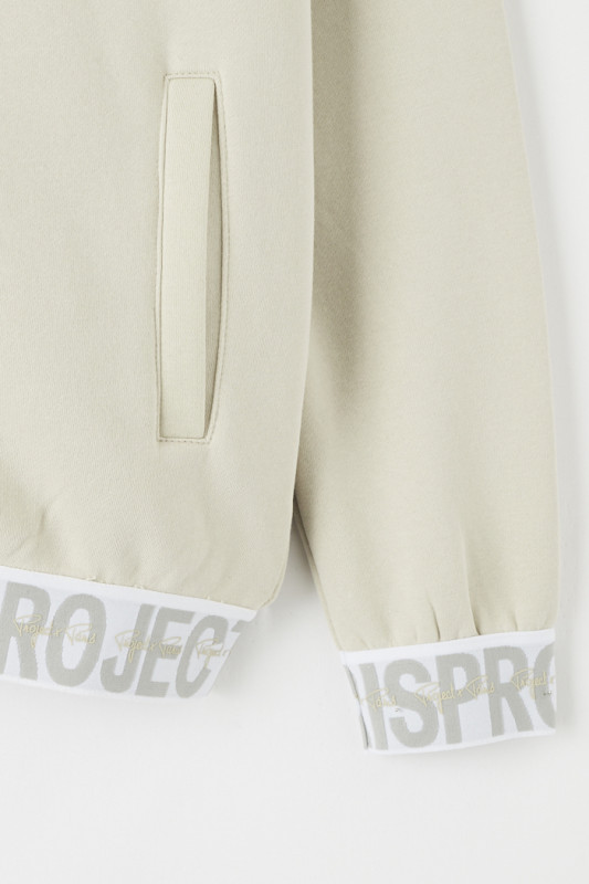 Veste de survêtement beige à capuche pour homme Project X Paris coupe droite