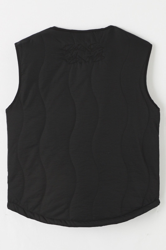 Gilet sans manches noir matelassé vagues