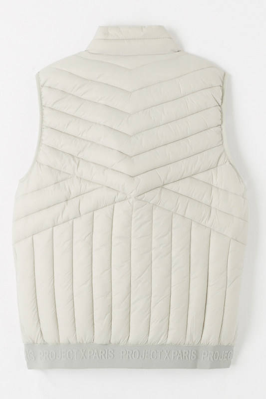 Doudoune sans manches géométrique blanche pour homme Project X 100% polyester