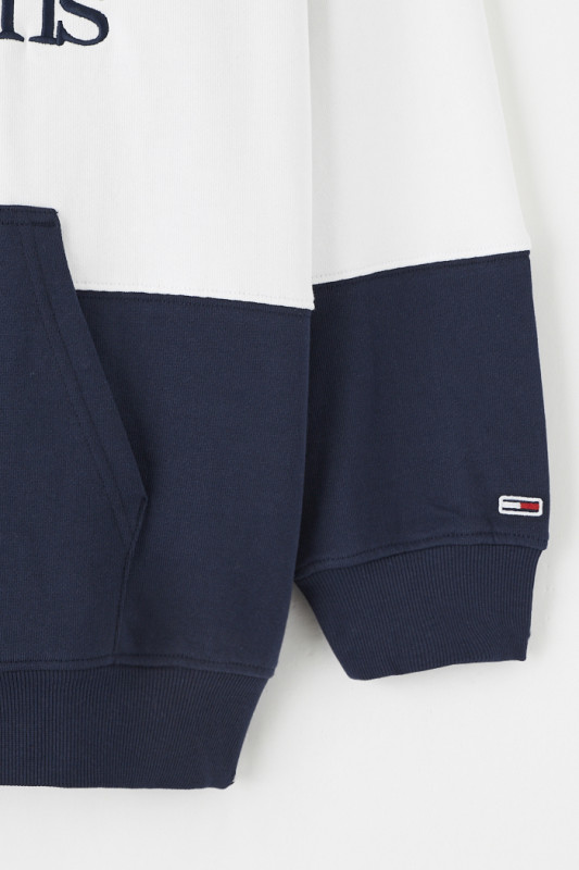 Sweat bleu et blanc Skater Serif  homme Tommy Jeans coupe droite