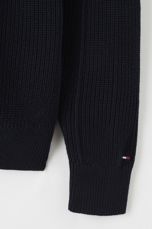 Cardigan colour-block en coton homme Tommy Hilfiger coupe droite