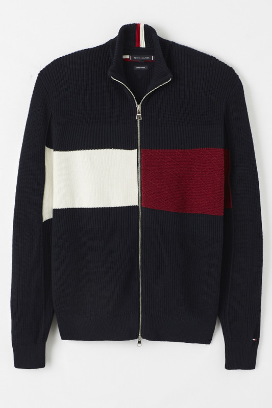 Cardigan colour-block en coton homme Tommy Hilfiger