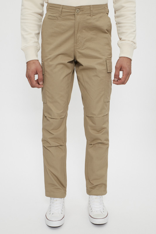 Pantalon cargo sable coupe droite homme