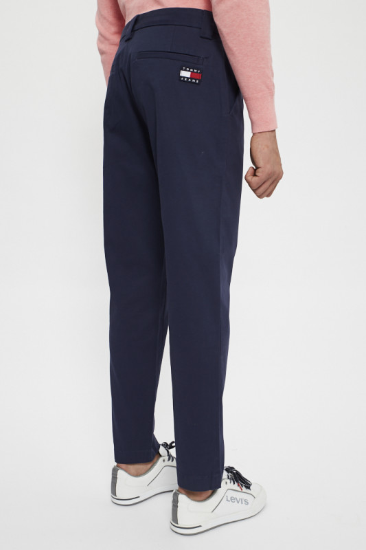 Pantalon chino slim bleu marine homme