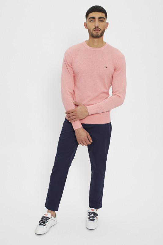 Pantalon chino slim bleu marine homme  Destock Jeans coton mélangé