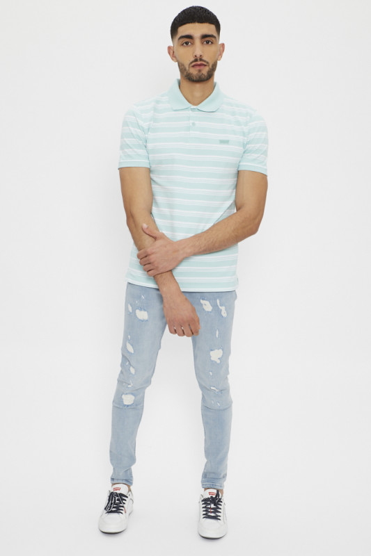 Polo slim Housemark vert d'eau homme Levi's manches courtes