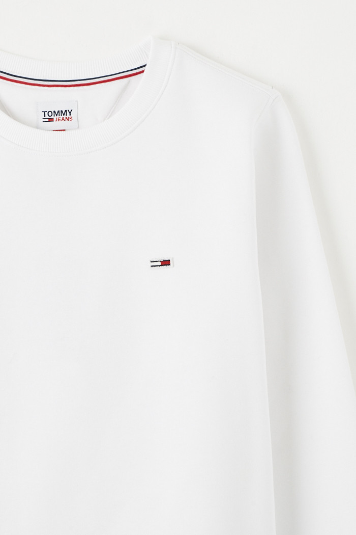 Sweat logo Tommy Hilfiger marine en coton bio