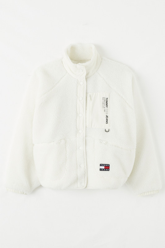 Veste crème réversible sherpa femme