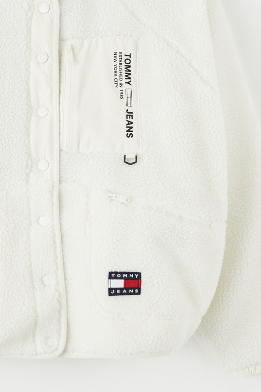 Veste crème réversible sherpa femme Tommy Hilfiger en polyester
