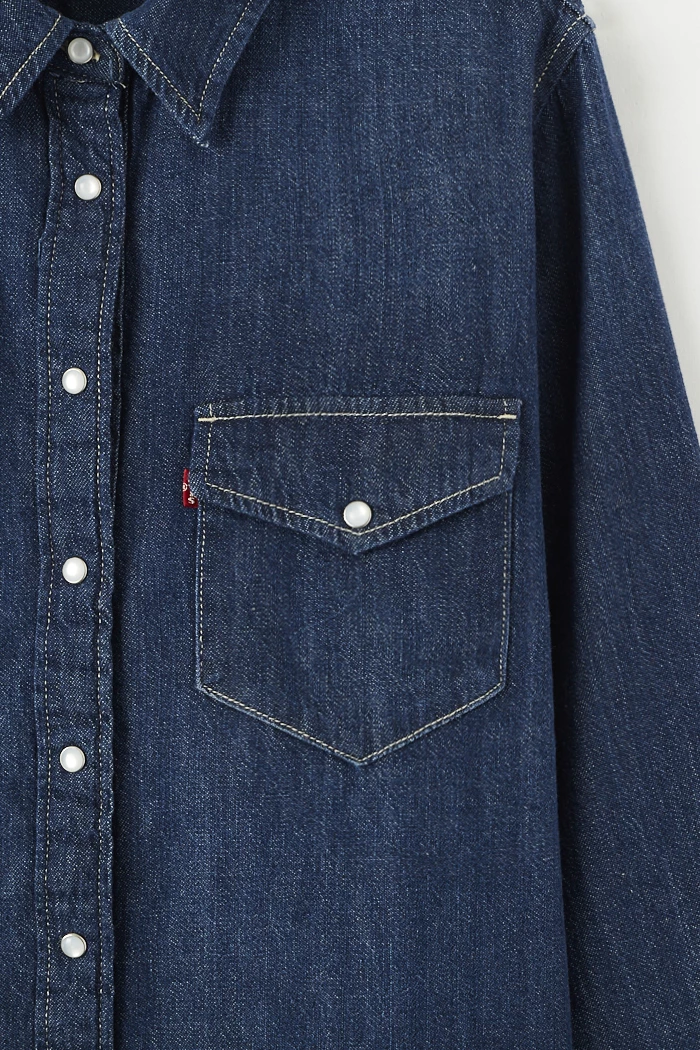 Chemise En Jean Levi's Manches Courtes Pour Femme/fille - Taille S, Style Y2K - Occasion En Parfait état