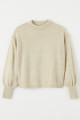 Pull col rond beige clair