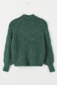 Pull tricoté col montant vert sapin