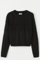 Pullover noir maille fantaisie