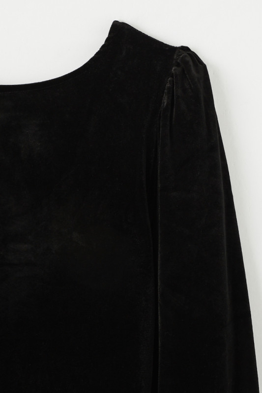 Top en velours noir col V Jacqueline de Yong
