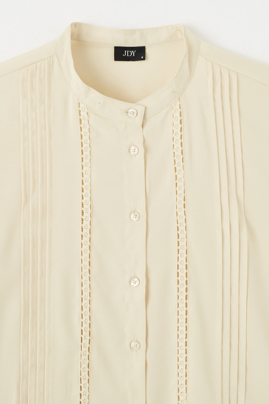 Chemisier beige clair col mao JDY femme