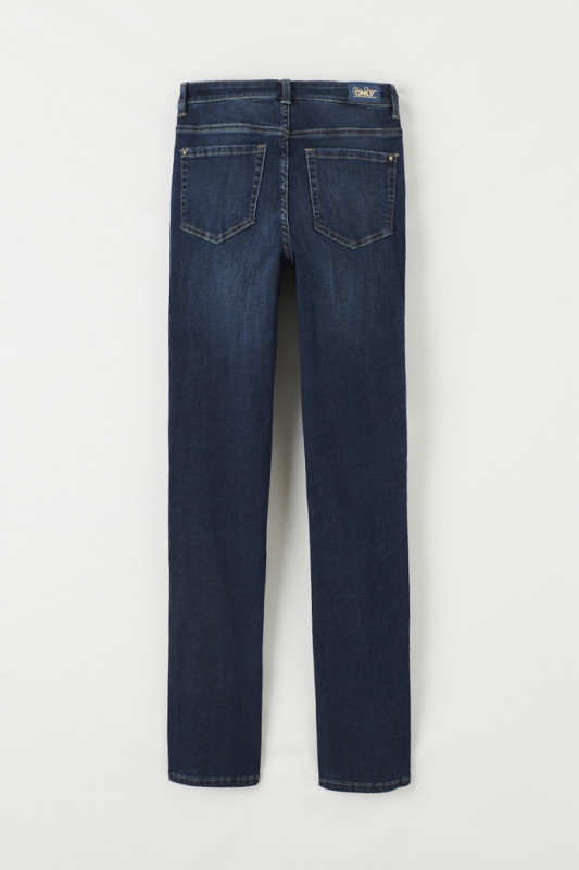 Jeans slim taille moyenne bleu denim