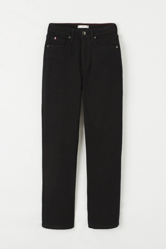 Jean droit classique taille haute noir Tommy Hilfiger femme