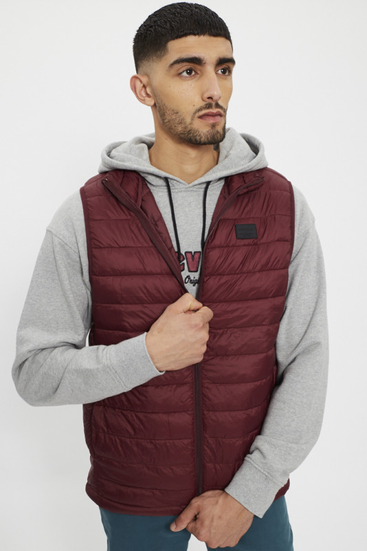 Gilet matelassé sans manches Bordeaux homme