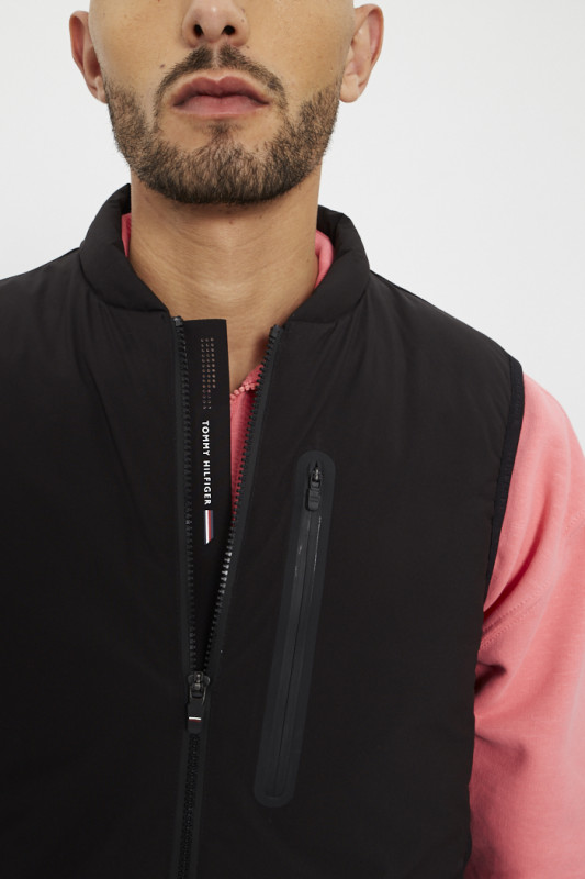 Veste sans manches noir col rond homme Jack & Jones fermeture zippée