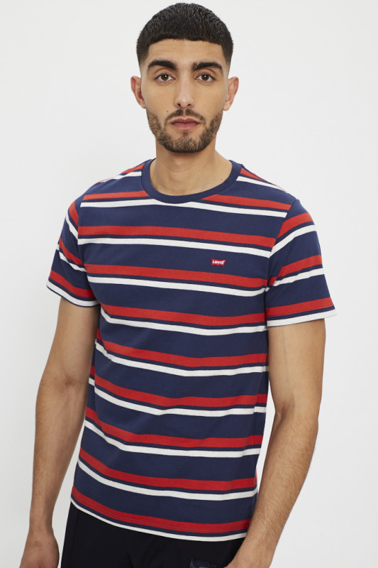 T-shirt à rayures en jersey de coton homme