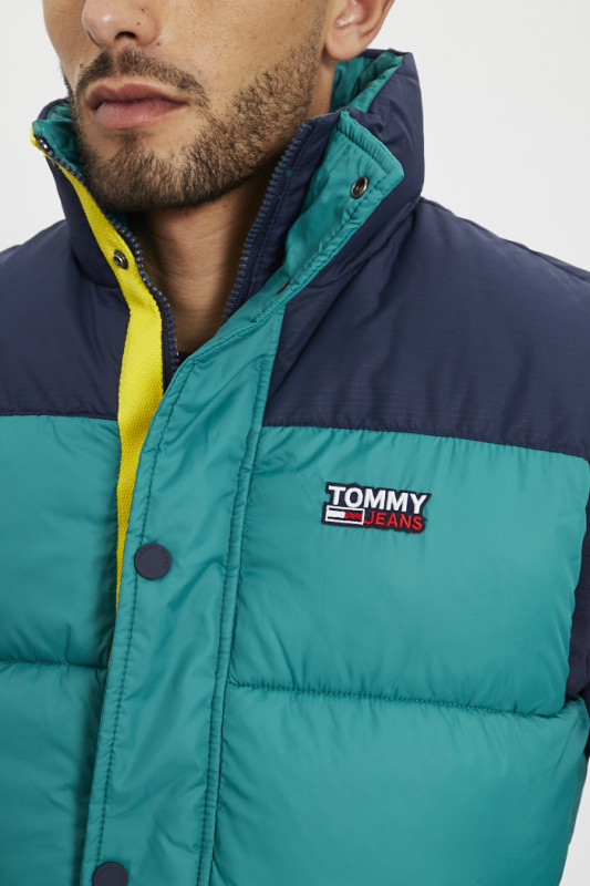 Gilet matelassé bleu marine et vert homme Tommy Hilfiger coupe confort