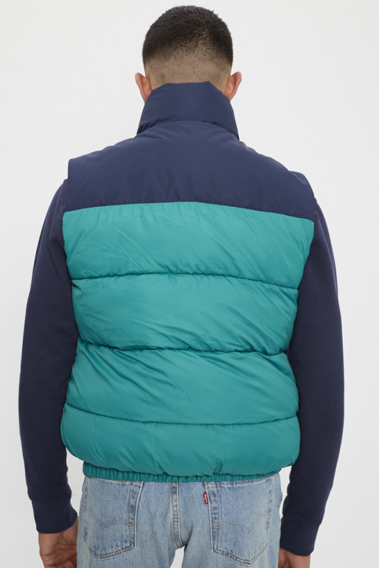 Gilet matelassé bleu marine et vert homme Tommy Hilfiger sans manches