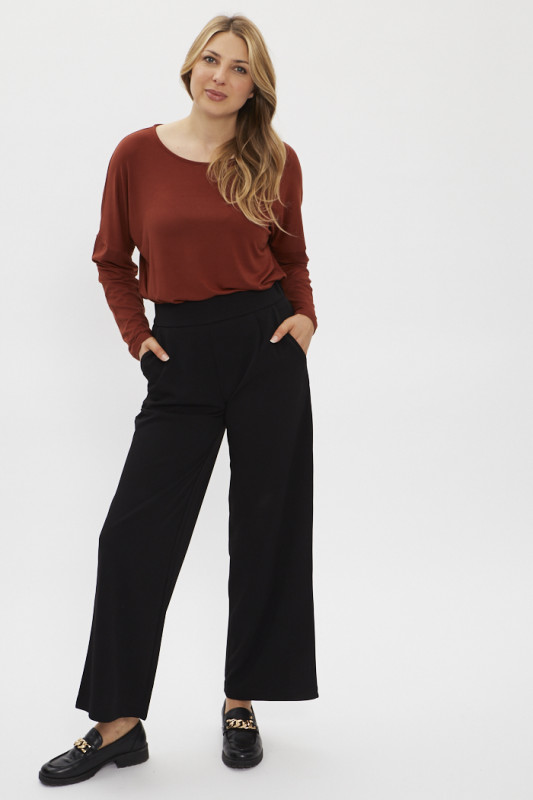 Pantalon noir classique taille haute femme JDY