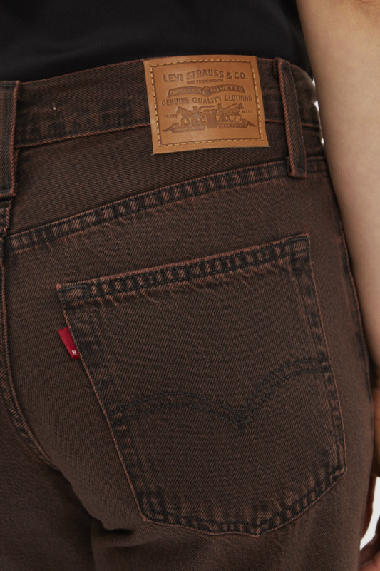 Jeans baggy boot marron femme levi's délavé à l'acide