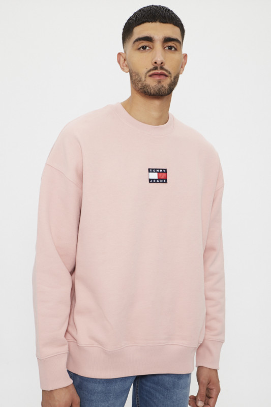 Sweatshirt rose 100% coton homme