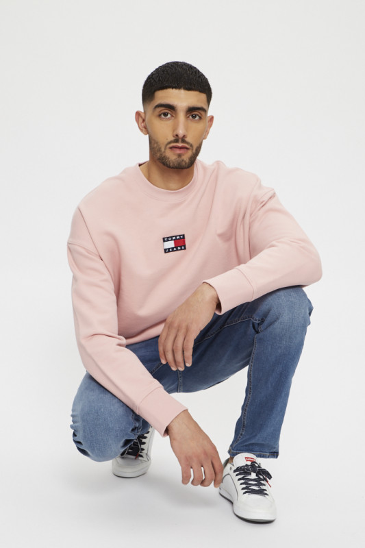 Sweatshirt rose 100% coton