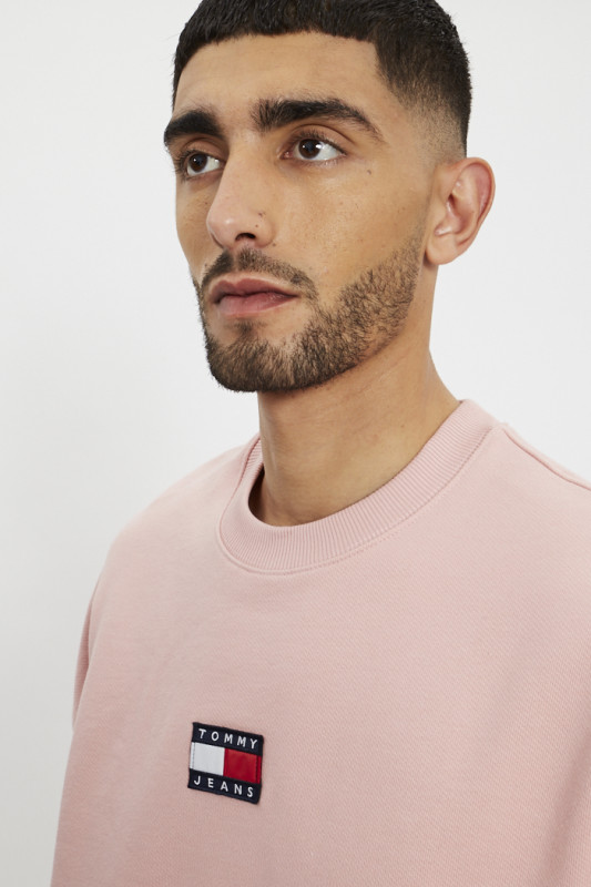 Sweatshirt rose 100% coton homme Tommy Hilfiger manches longues