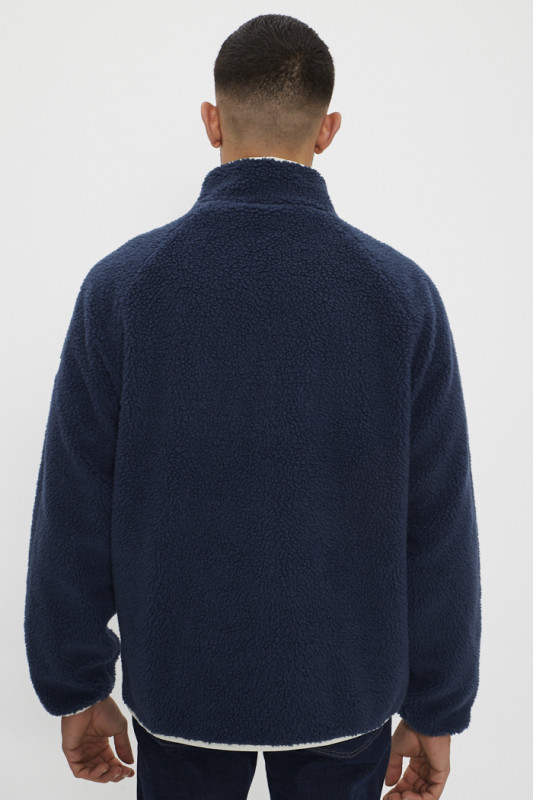 Veste Teddy polaire bleue homme Tommy Hilfiger