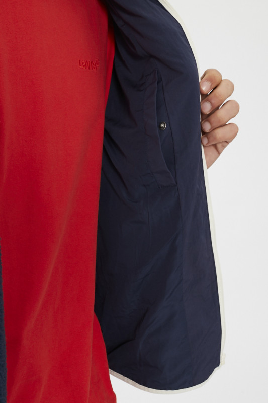 Veste Teddy polaire bleue homme Tommy Hilfiger coupe confort