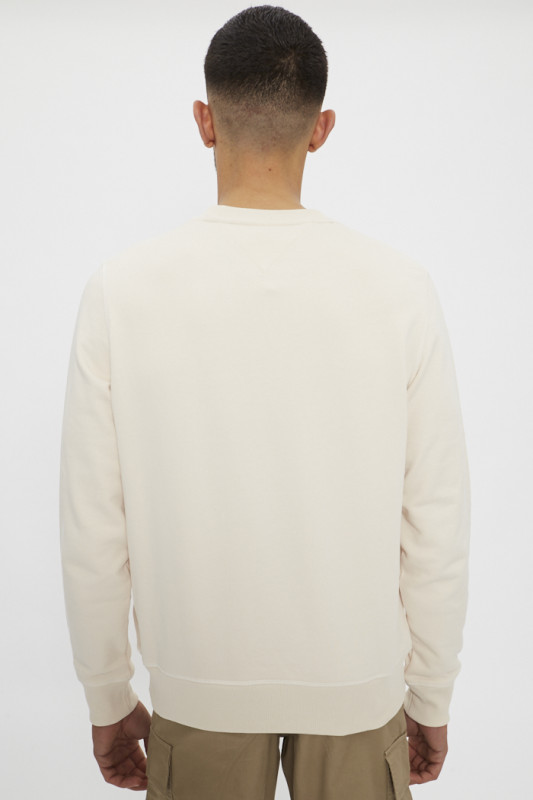 Sweat beige 100% coton homme tommy hilfiger