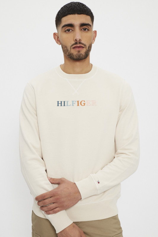 Sweat beige 100% coton homme