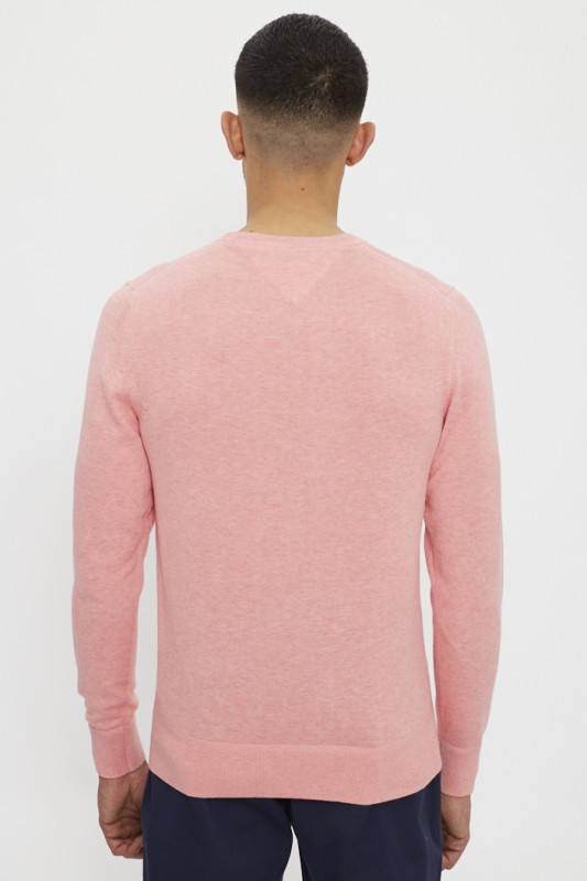 Pull rose col rond coton & soie homme Tommy Hilfiger