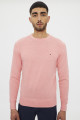 Pull rose col rond coton & soie