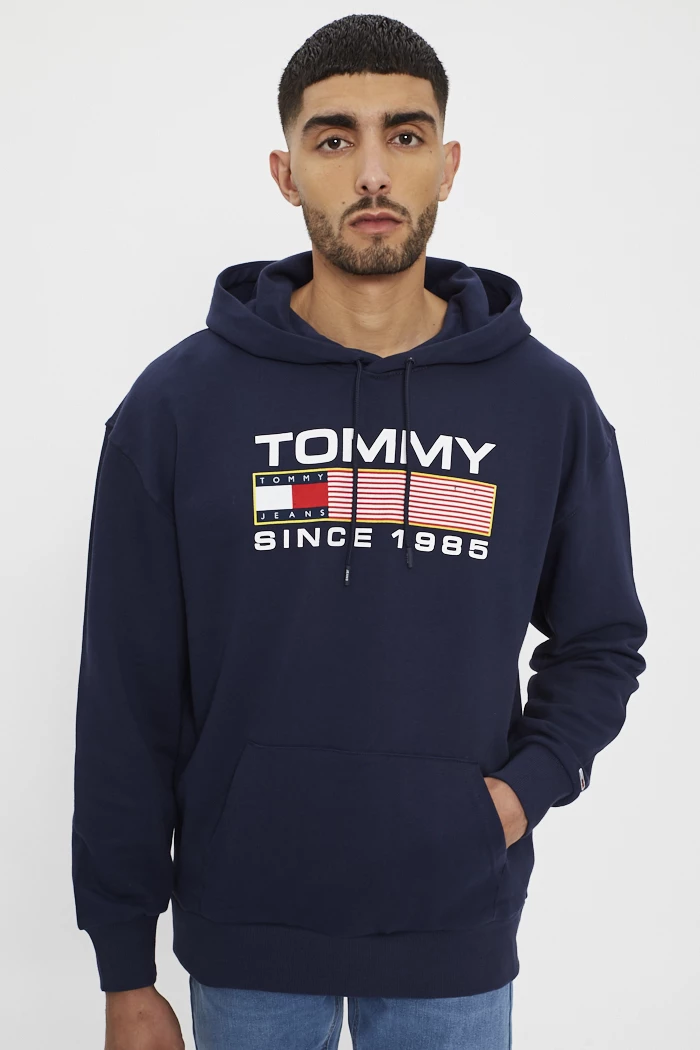 Sweat Homme TOMMY HILFIGER Bleu L •  Déclics éthiques