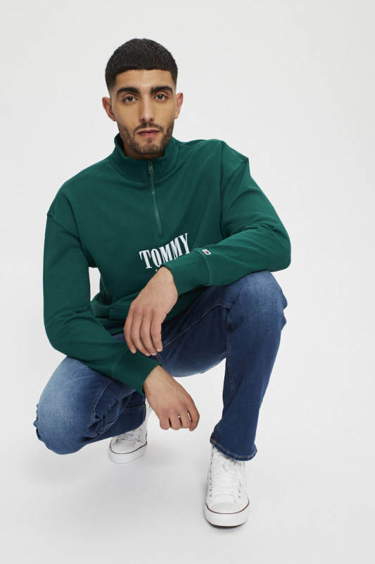 Sweatshirt vert col camionneur