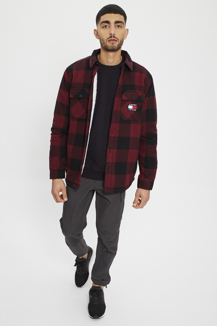 Surchemise a carreaux rouge et noir homme Tommy Hilfiger Destock Jeans
